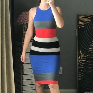 striped bodycon dress